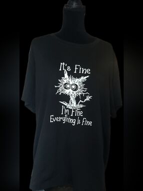 #MC8 ADULT Black Graphic Tee - "It's Fine"